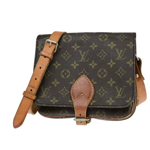 LOUIS VUITTON Cartouchiere MM Shoulder Bag Monogram Leather Brown M51253 69EC183 - Picture 1 of 16